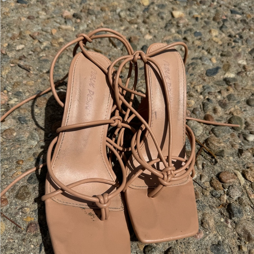 RAYE Tan Knotted Sandals